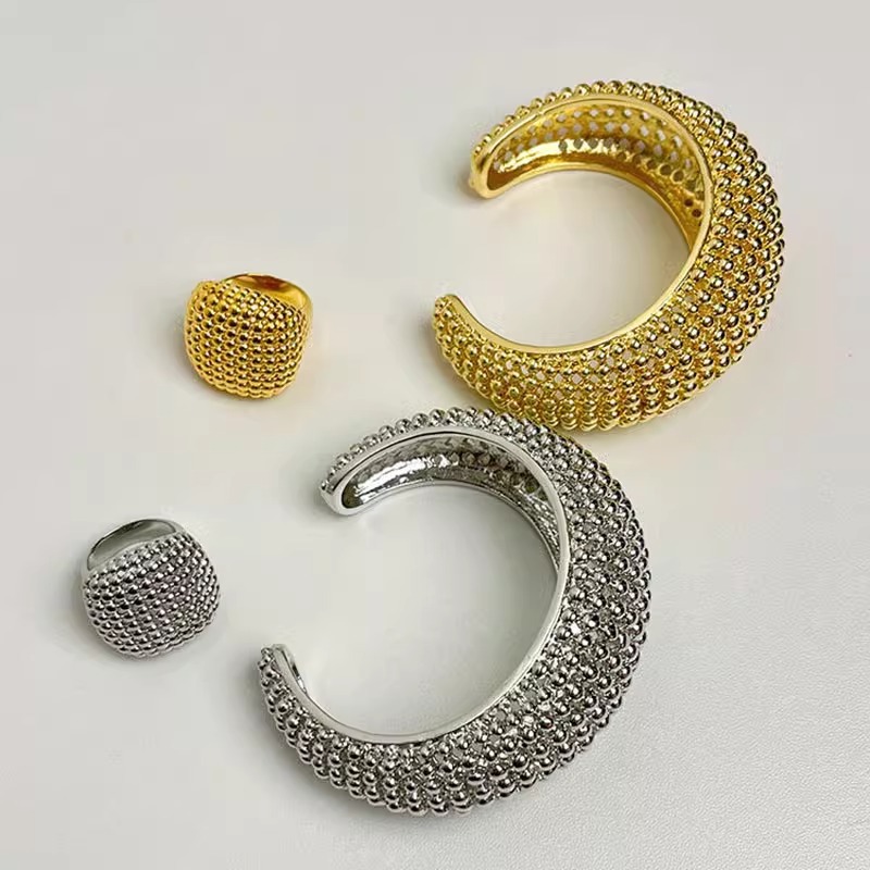 Minimalist Ring Stackable - Luksusowy zestaw biżuterii: otwarta bransoletka z