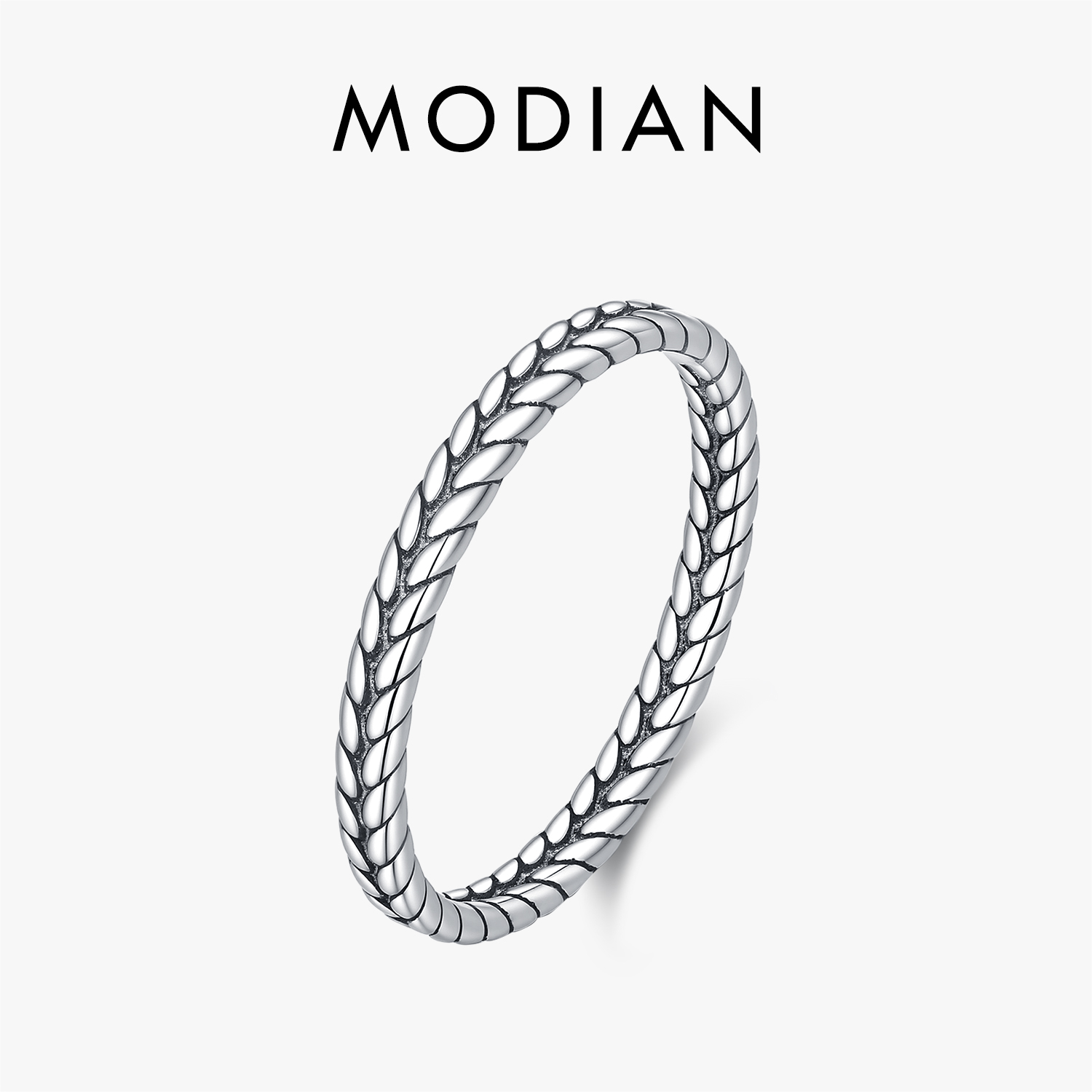 Minimalist Ring Stackable - MODIAN Srebro Próby 925 Retro Skręcane