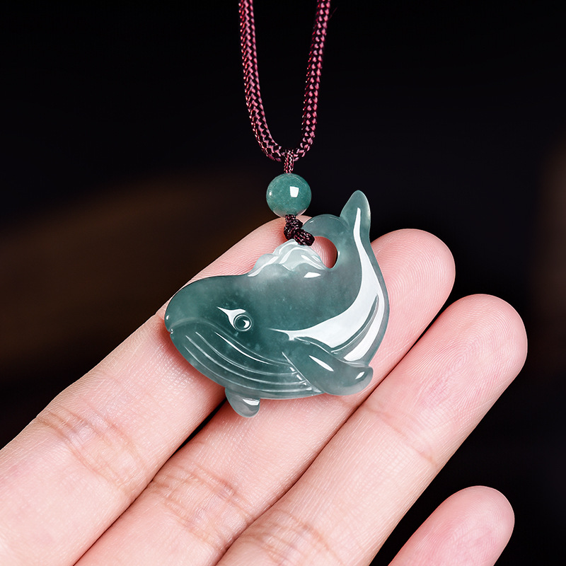 Jewelry & Watches Company - Naturalny Birmanski Jadeitowy Wisiorek w Kształcie