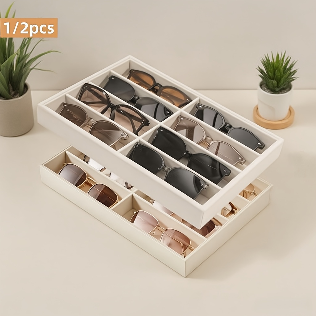 Jewelry Box Organizer Watches - Uniwersalny szary aksamitny organizer na okulary,