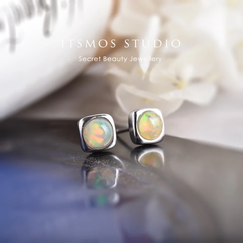 Opal Earrings Dangle - ITSMOS Precious Opal Earrings Silver Post