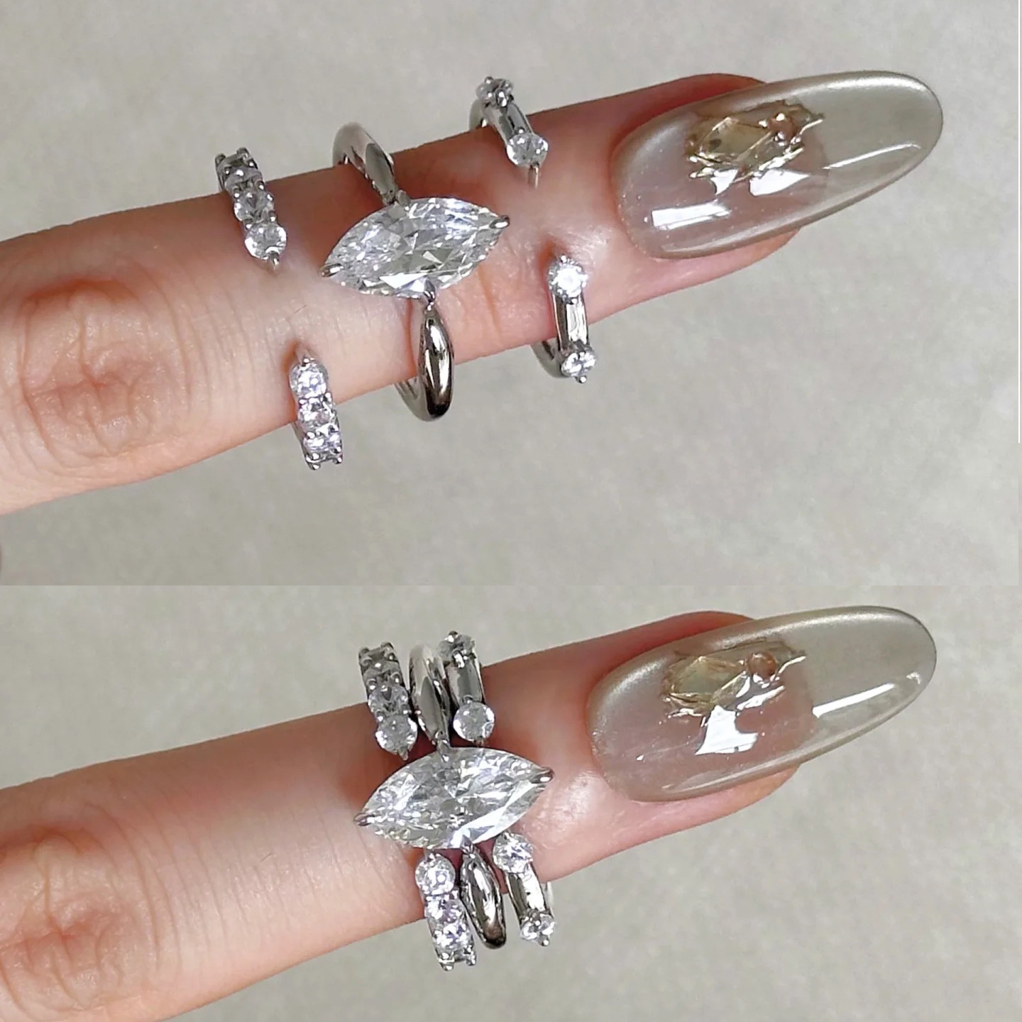 Minimalist Ring Stackable - Minimalistyczne pierścionki trzy w jednym z