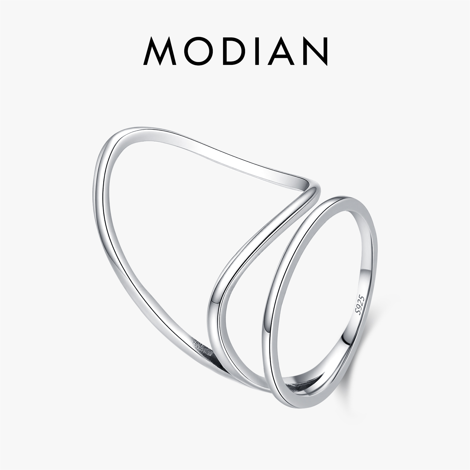 Minimalist Ring Stackable - MODIAN Pierścionki z srebra próby 925,