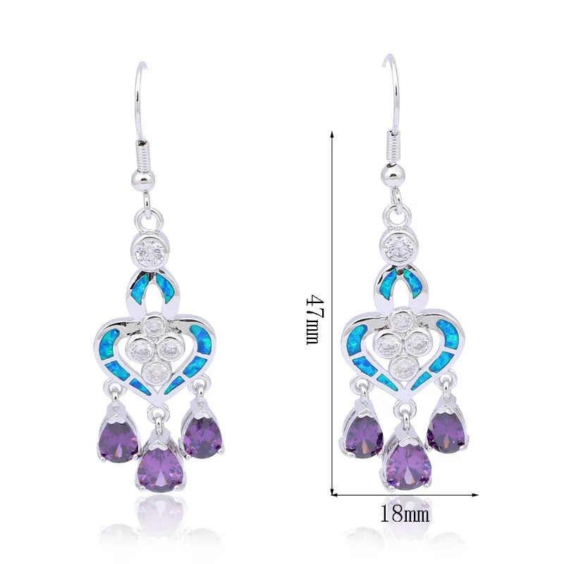 Kolczyki w kształcie serca z n – Opal Earrings Dangle recenzja i cena