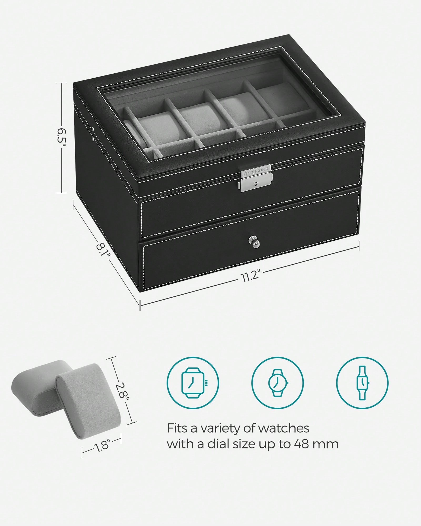 Pudełko na 20 zegarków z szkla – Jewelry Box Organizer Watches recenzja i cena