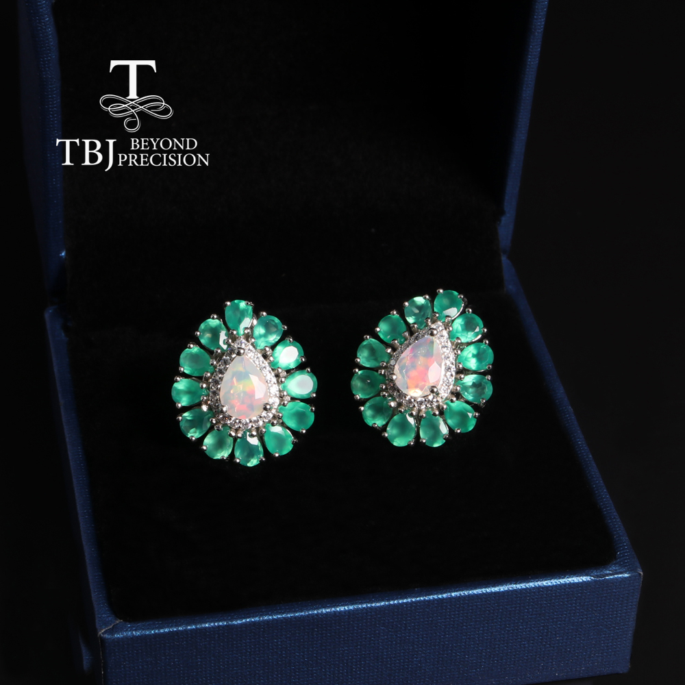 Naturalny zielony agat luksuso – Opal Earrings Dangle recenzja i cena