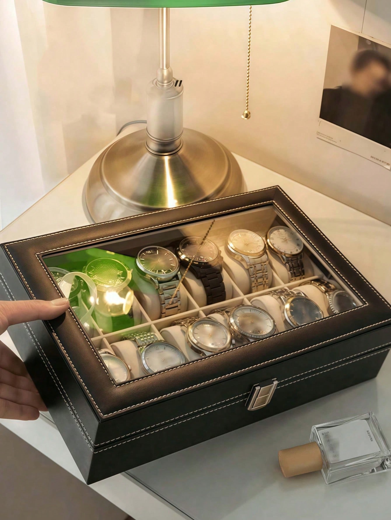 Skórzane pudełko na zegarki z  – Jewelry Box Organizer Watches recenzja i cena