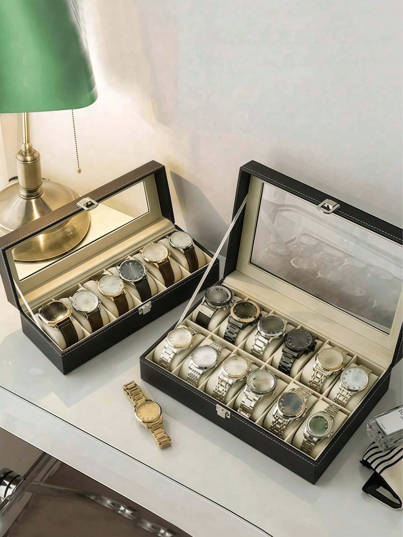 Skórzane pudełko na zegarki z  – Jewelry Box Organizer Watches recenzja i cena