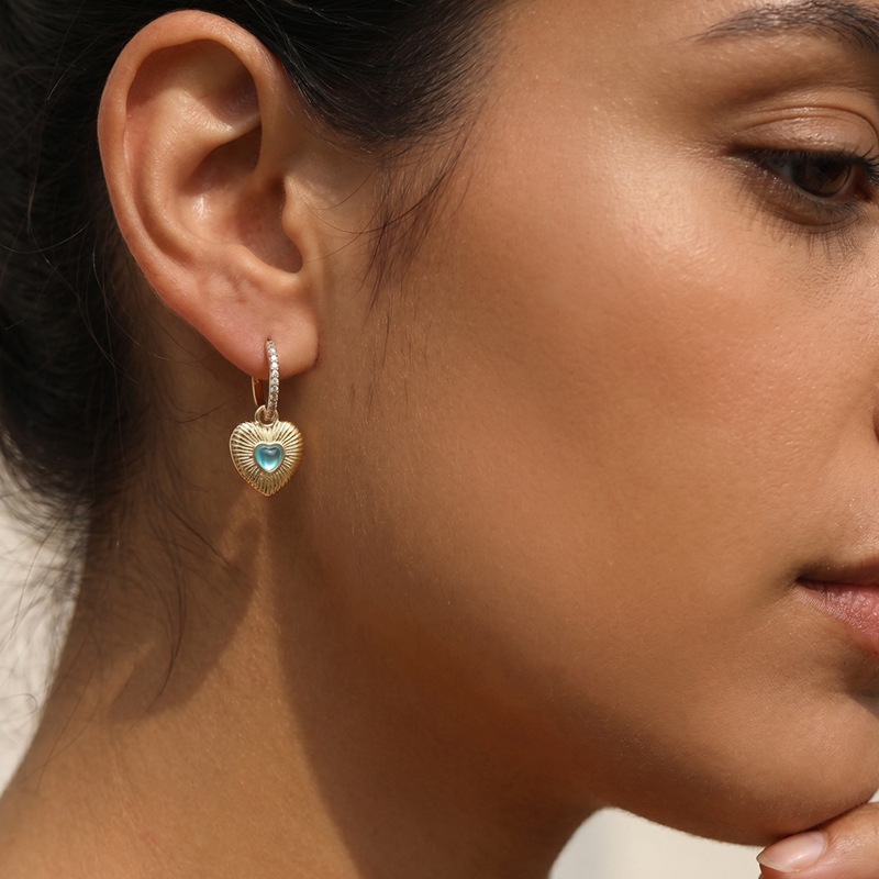 Kolczyki koła z serduszkiem z  – Opal Earrings Dangle recenzja i cena