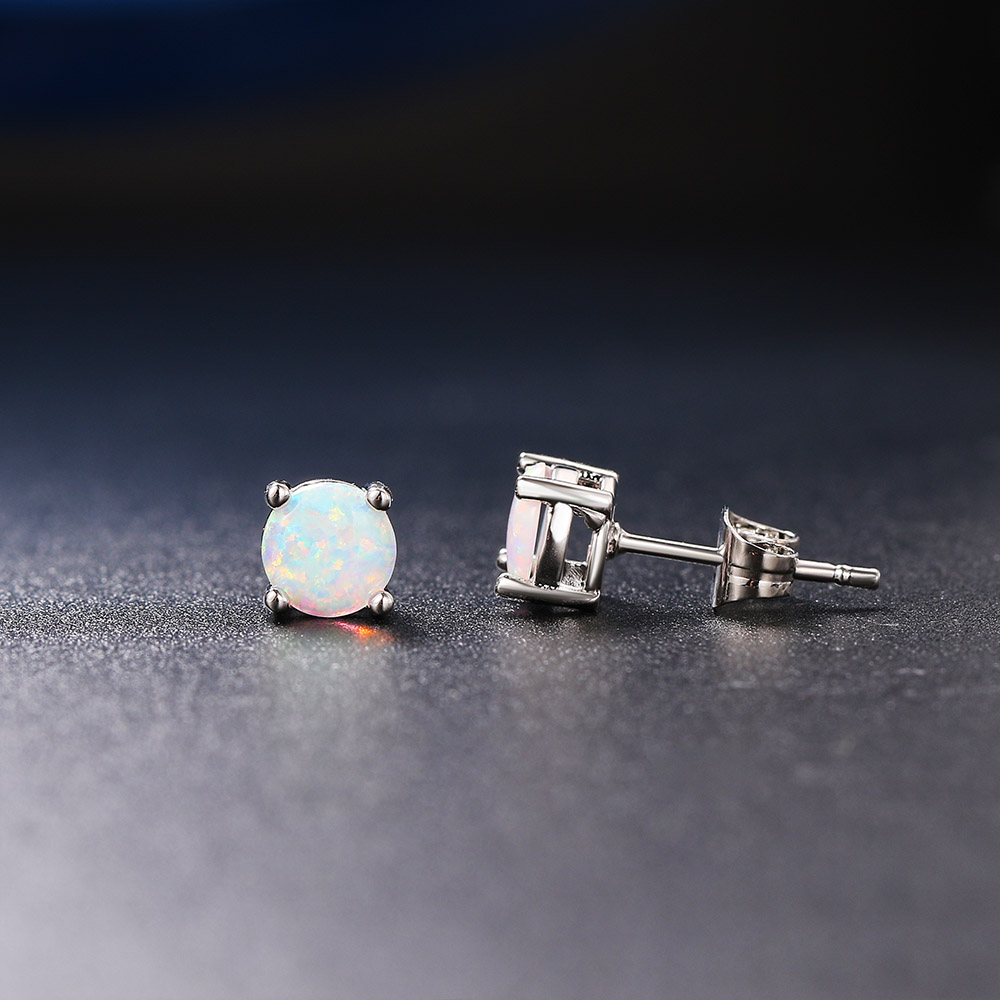 Proste damskie kolczyki sztyft – Opal Earrings Dangle recenzja i cena