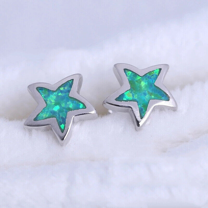 1 Para Zielono/Niebiesko/Biały – Opal Earrings Dangle recenzja i cena