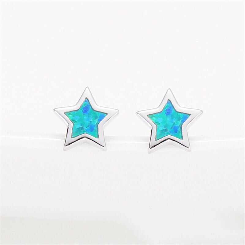 1 Para Zielono/Niebiesko/Biały – Opal Earrings Dangle recenzja i cena