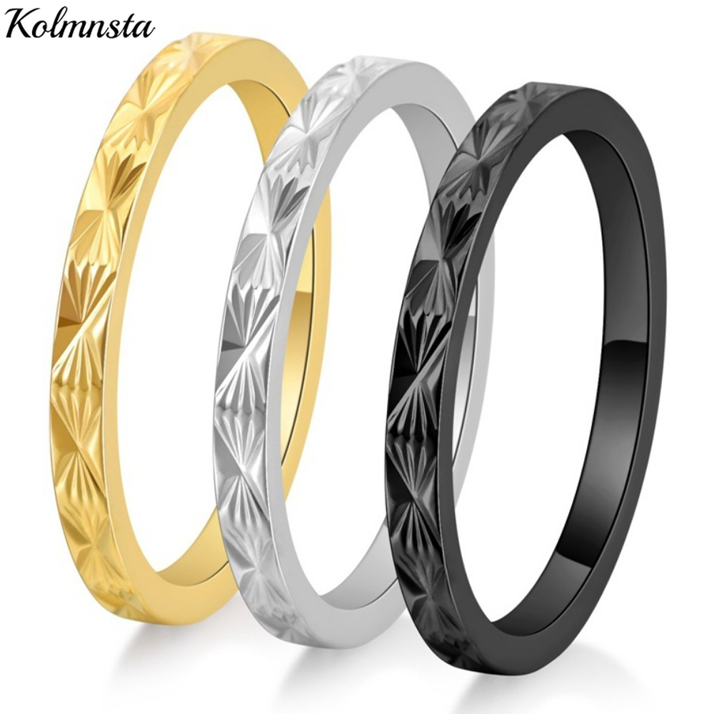 Kolmnsta 2mm stal tytanowa pie – Minimalist Ring Stackable recenzja i cena