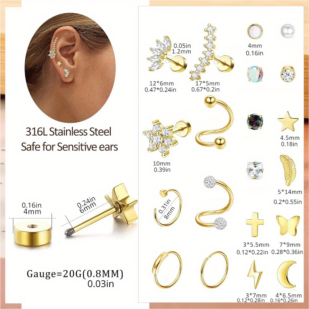 Drperfect 20G stalowe kolczyki – Opal Earrings Dangle recenzja i cena