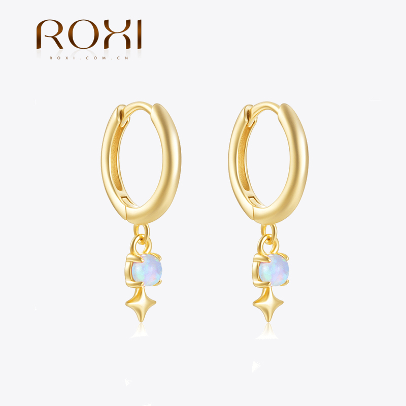 ROXI White Opal Drop Hoop Earr – Opal Earrings Dangle recenzja i cena