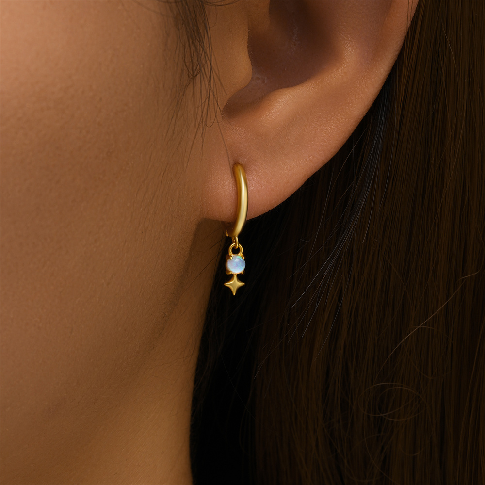 ROXI White Opal Drop Hoop Earr – Opal Earrings Dangle recenzja i cena