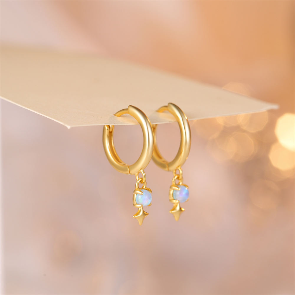 ROXI White Opal Drop Hoop Earr – Opal Earrings Dangle recenzja i cena