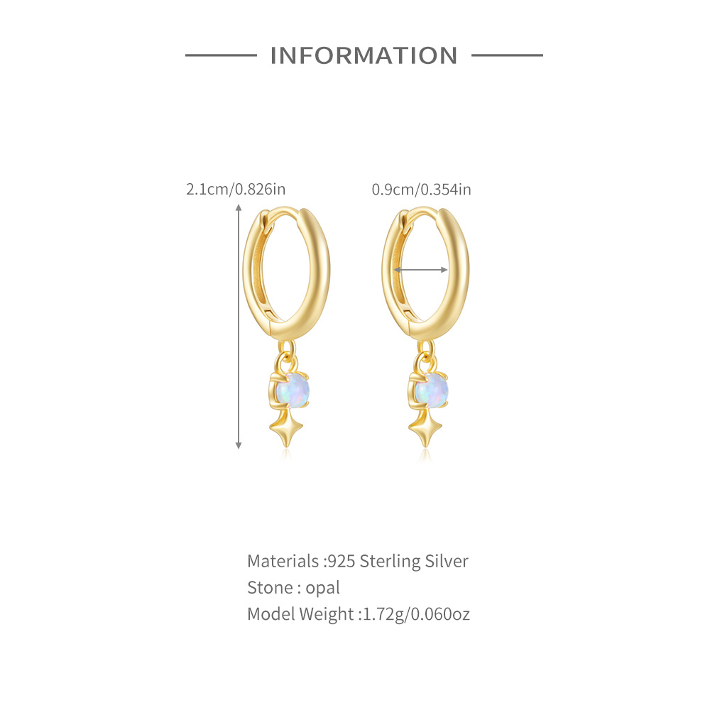 ROXI White Opal Drop Hoop Earr – Opal Earrings Dangle recenzja i cena